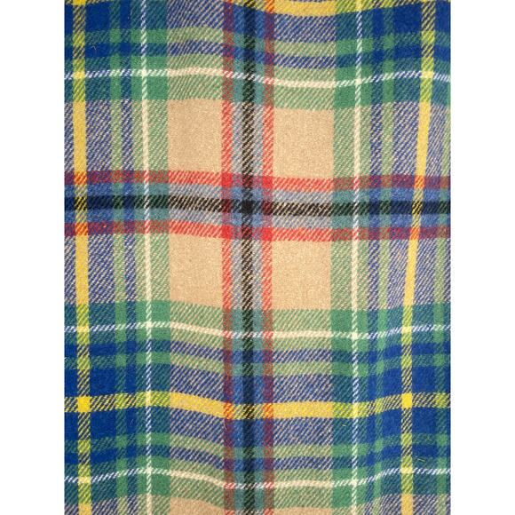 TETHEROW Plaid Wool Blanket Strathmore Woolen Company Scotland 57" x 67" Tassel - Picture 5 of 7